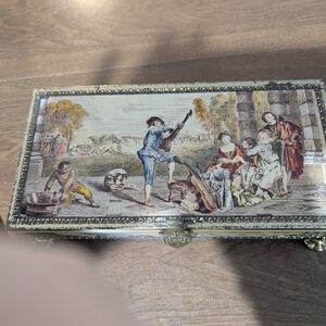 Vintage Decorative Jewelry Box with Classical Scene